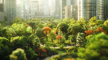 Vibrant Cityscape With Trees and Buildings
