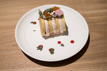 cream cake on a plate