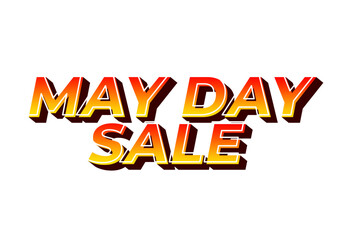 Naklejka na ściany i meble May day sale. Text effect in 3D look effect with eye catching colors