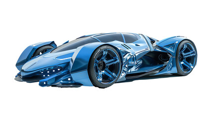Futuristic electric super car on transparent background PNG