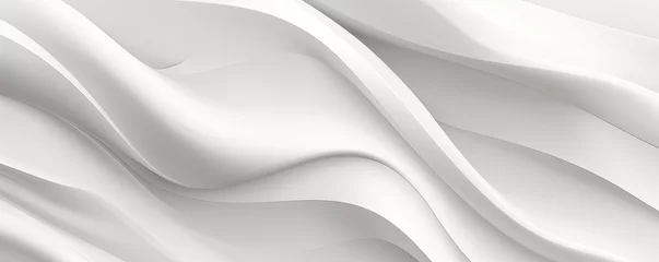 Foto op Canvas 3d Abstract background of white plaster wall, wavy lines, chaotic movement of monochrome liquid © Dinara