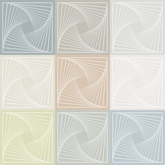 Modern abstract white line pattern square geometric seamless colorful background.
