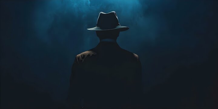 The Enigmatic Shadowy Suspect: A Hint of Crime and Suspense. Concept Mystery, Crime, Suspense, Detective Work, Shadows