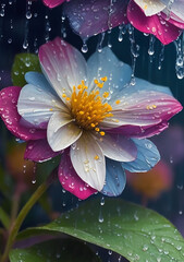 flower in the rain