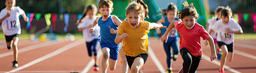 Children track and field day the running