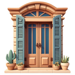 3d window roller doors metal realistic on Isolated transparent background png. generated with AI
