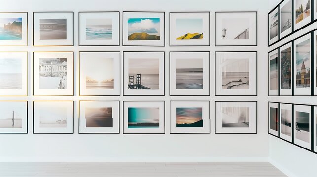 Modern Art Gallery Wall with Assorted Framed Photos