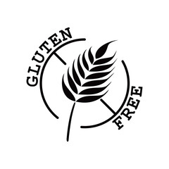 gluten free label design. non wheat sign and symbol. - obrazy, fototapety, plakaty