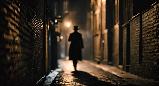 Jack the ripper in London at night.