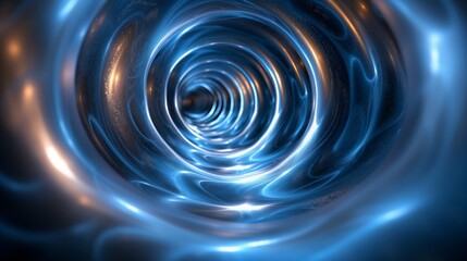 Abstract swirling universe background. Bright blue orbs with smooth curves intertwine, creating a mesmerizing vortex that evokes the vastness of the universe. - obrazy, fototapety, plakaty