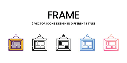 Frame icons in different style vector stock illustration