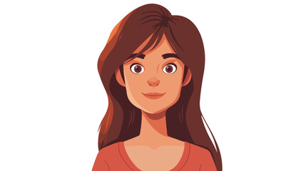 Cute young woman avatar character vector illustration