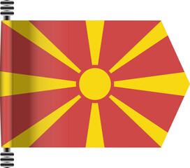 MACEDONIA FLAG ROLLED EFFECT