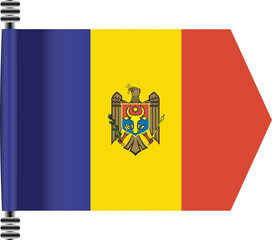 MOLDOVA FLAG ROLLED EFFECT