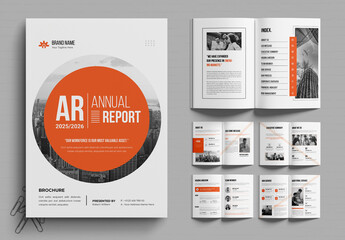 Annual Report Layout With Orange Accents