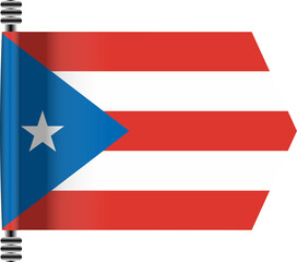 PUERTO RICO FLAG ROLLED EFFECT