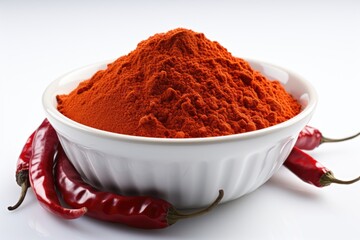 Paprika powder in white bowl red pepper