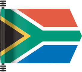 SOUTH AFRICAN FLAG ROLLED EFFECT