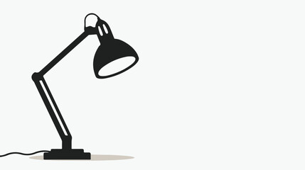 Desk lamp silhouette flat vector isolated on white background