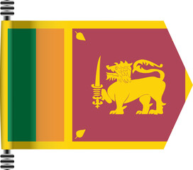 SRI LANKA FLAG ROLLED EFFECT