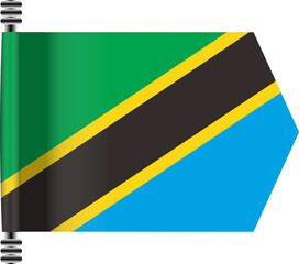 TANZANIA FLAG ROLLED EFFECT
