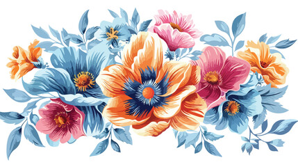 Digital textile beautiful Floral Design with colour f