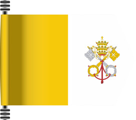 VATICAN CITY FLAG ROLLED EFFECT