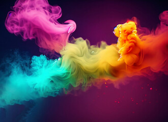 Diwali background with colorful smoke clouds red