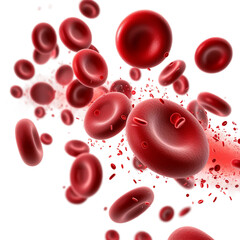 red blood cells isolated on white.
