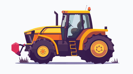 Obraz na płótnie Canvas Farming tractor icon logo. Agriculture farmer concept