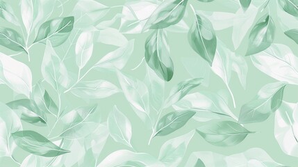 Minty Freshness Create a pattern featuring light and refreshing shades of mint green, accented with crisp white details for a clean and invigorating aesthetic reminiscent of fresh spring mornings