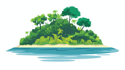 Foliage island isolated on white background. flat vector