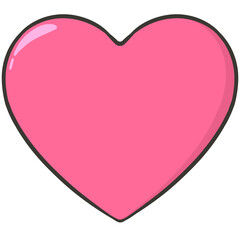 pink heart icon cartoon illustration
