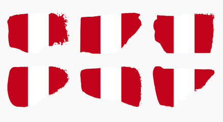 Austria flag collection with palette knife paint brush strokes grunge texture design. Grunge brush stroke effect set