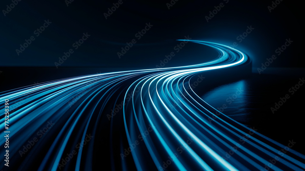 Wall mural motion of digital data flow. transferring of big data