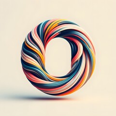 Vibrant ‘O’ swirl in minimalistic style, ideal for unique branding and typographic designs.