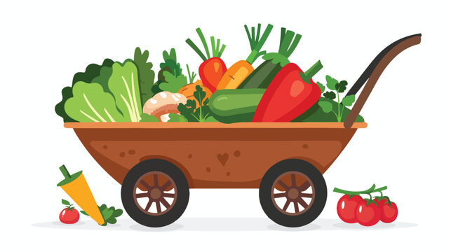 wheelbarrow full of colorful vegetables clip art preview
