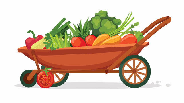 wheelbarrow full of fresh vegetables clip art preview