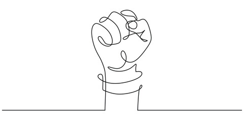 continuous line drawing of fist