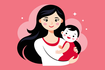 Mother and beautiful baby happy mother themes