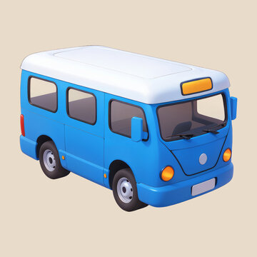 mini bus cartoon illustration