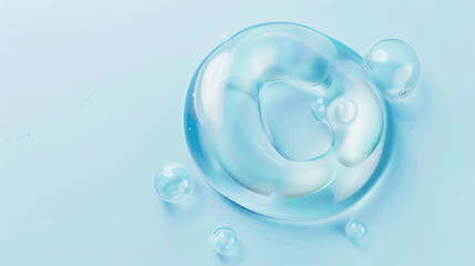 Abstract background. Glass ring on a blue background.
