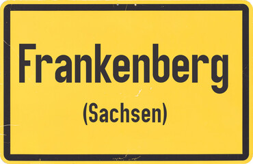 Ortsschild Frankenberg in Sachsen