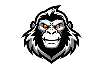 Orangutan moscot  logo on white a bckground
