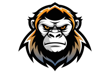 Orangutan moscot  logo on white a bckground