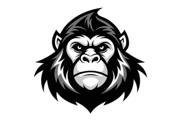Orangutan moscot  logo on white a bckground