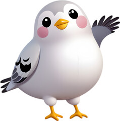 Close-up of a cute cartoon pigeon Icon.