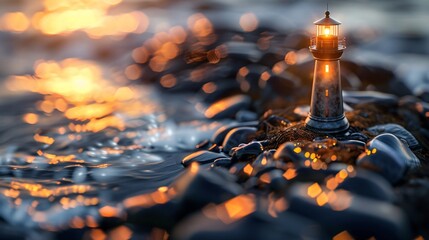 A lighthouse shining over dark waters illustrating the candidates ability to guide and lead through expertise