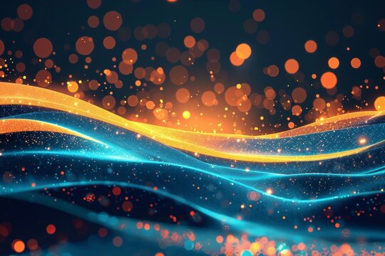 Silken sunset in june, Colors of June, abstract background with silk and sun in pink and orange,, purple hues, and with copyspace for your text. May background banner.