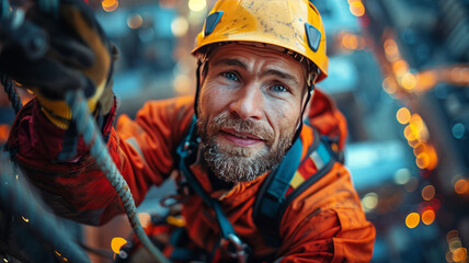 Fototapeta premium Safe descent amidst construction.generative ai